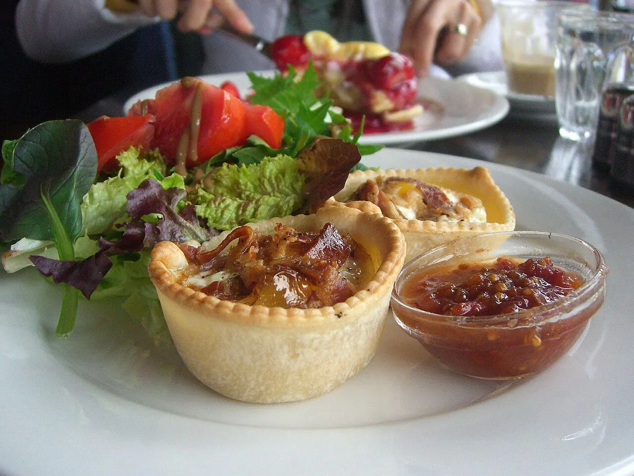 Mini Egg and Prosciutto Tarts at Replete Providore Great tomato chutney too! The decor, the food, the coffee, the buzz, Replete Providore definitely has it. The moment you sit down, you are offered gl