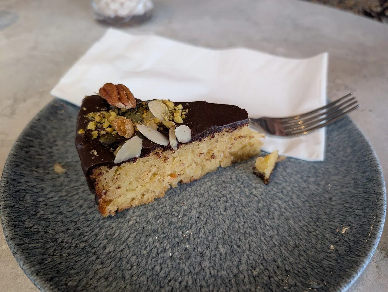 Almond, Coconut, Chocolate cake