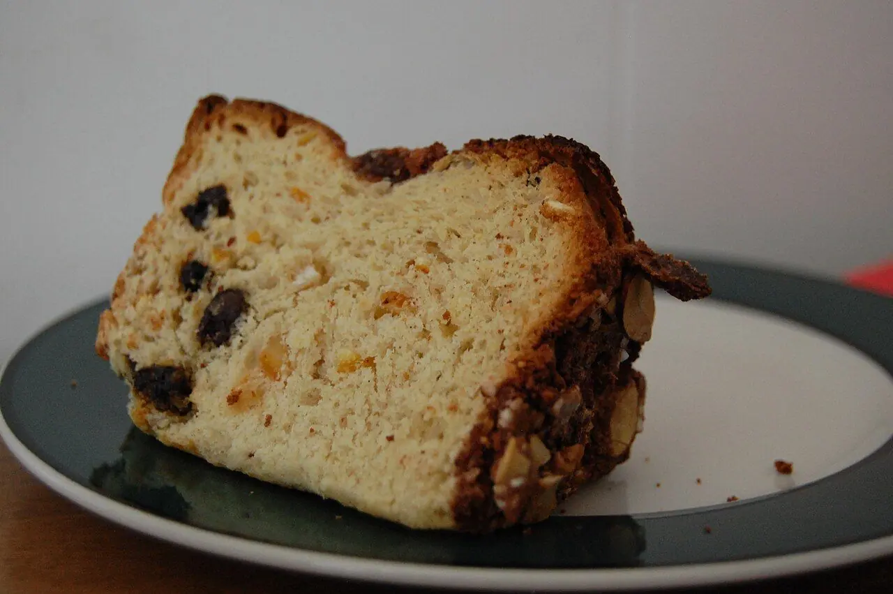 Slice of panettone.