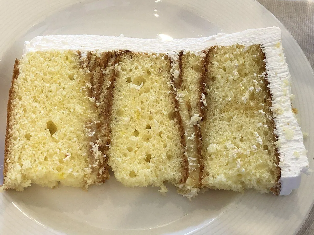 A slice of lemon wedding cake at the Saratoga Country Club in Saratoga, Santa Clara County, California