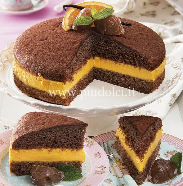 Torta farcita con crema zabaione